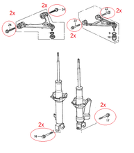 Load image into Gallery viewer, Vaikhari S2000 Upper A Arm & Shock Titanium Bolt Kit